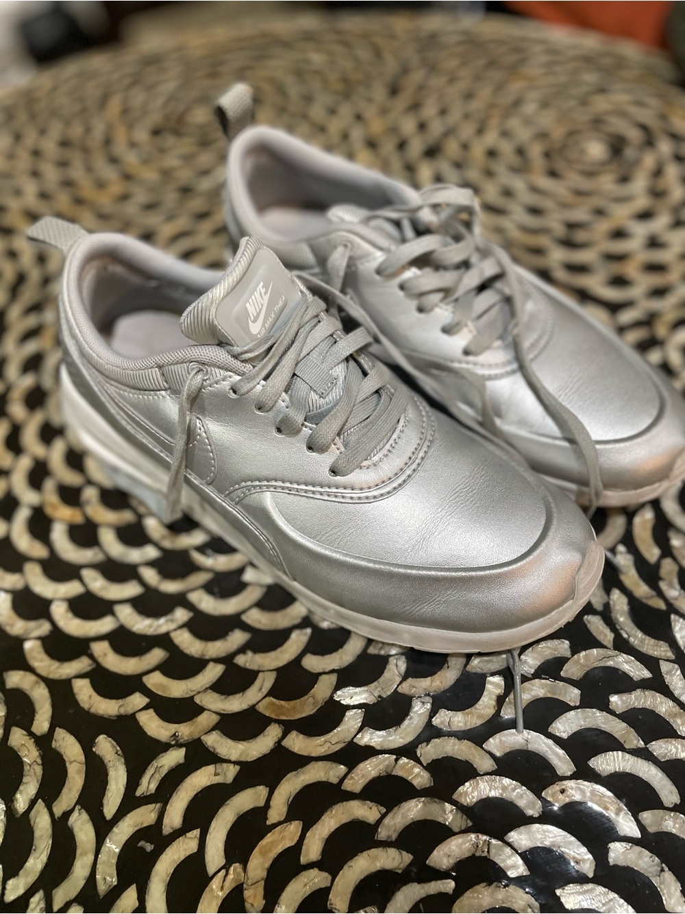 Nike Kids' Metallic Silver Air Max Sneakers
